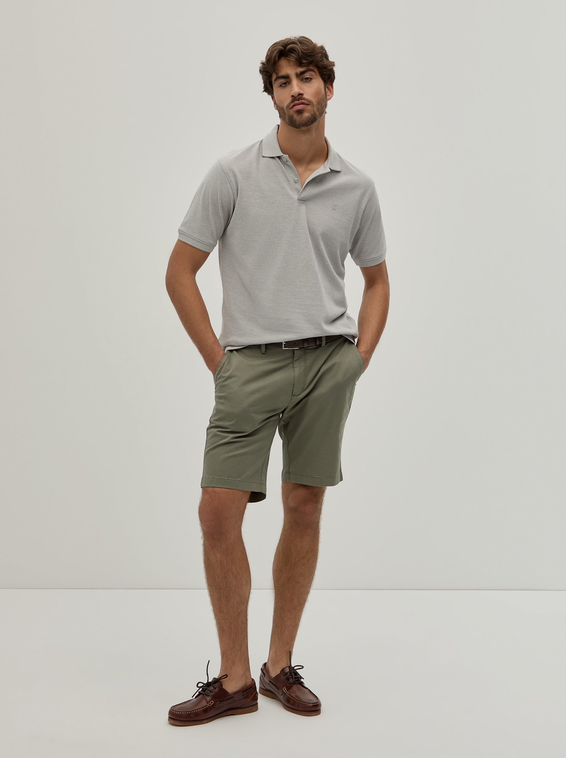 Polo piqué bicolor em algodão