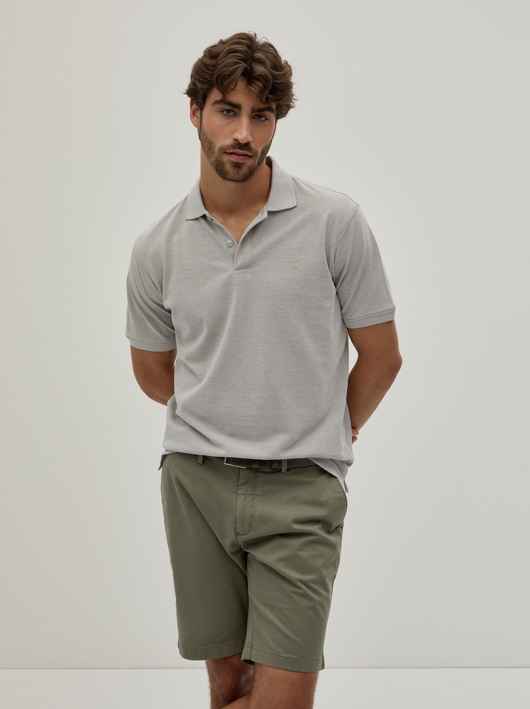Polo piqué bicolor em algodão