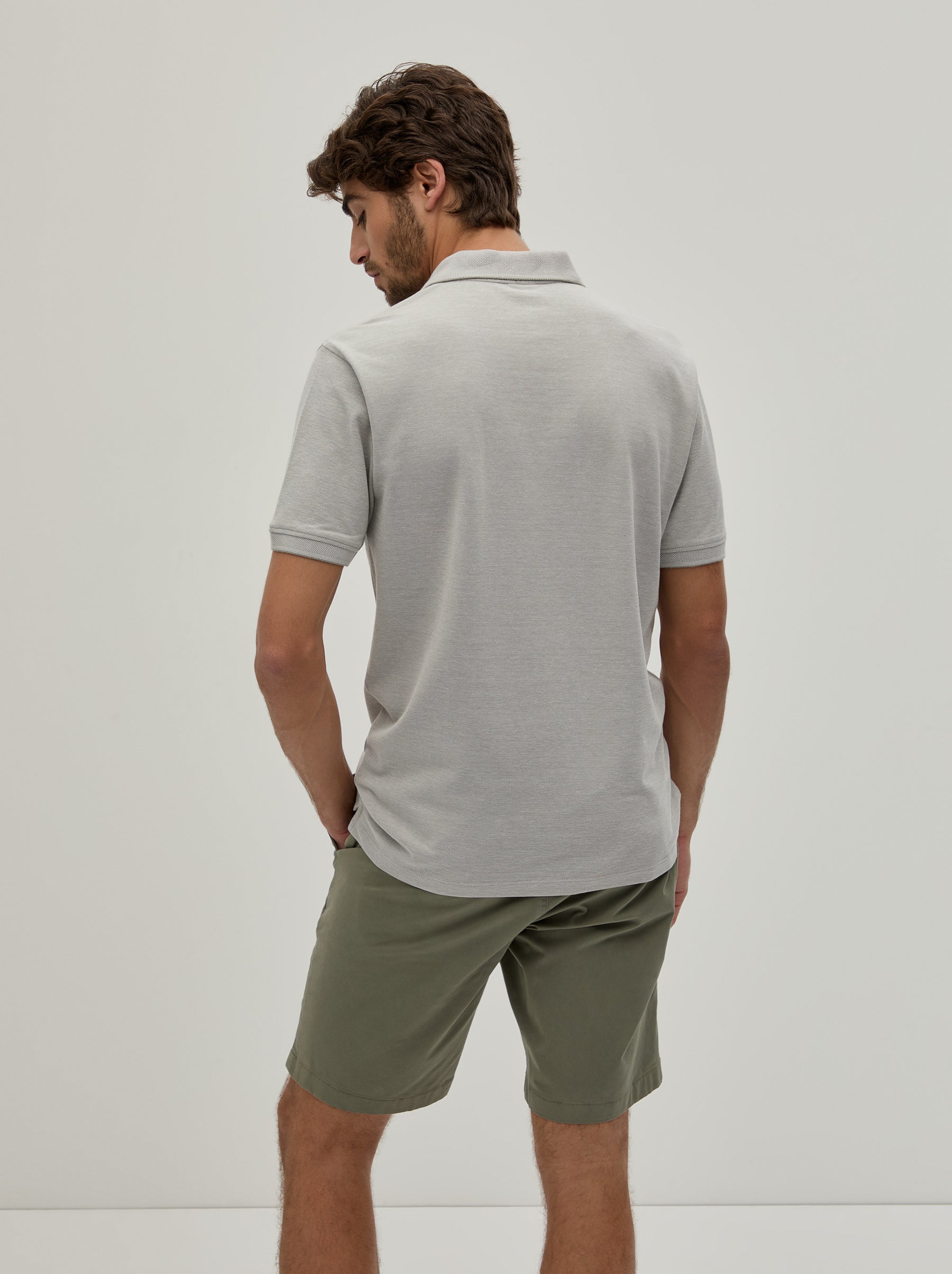 Polo piqué bicolor em algodão