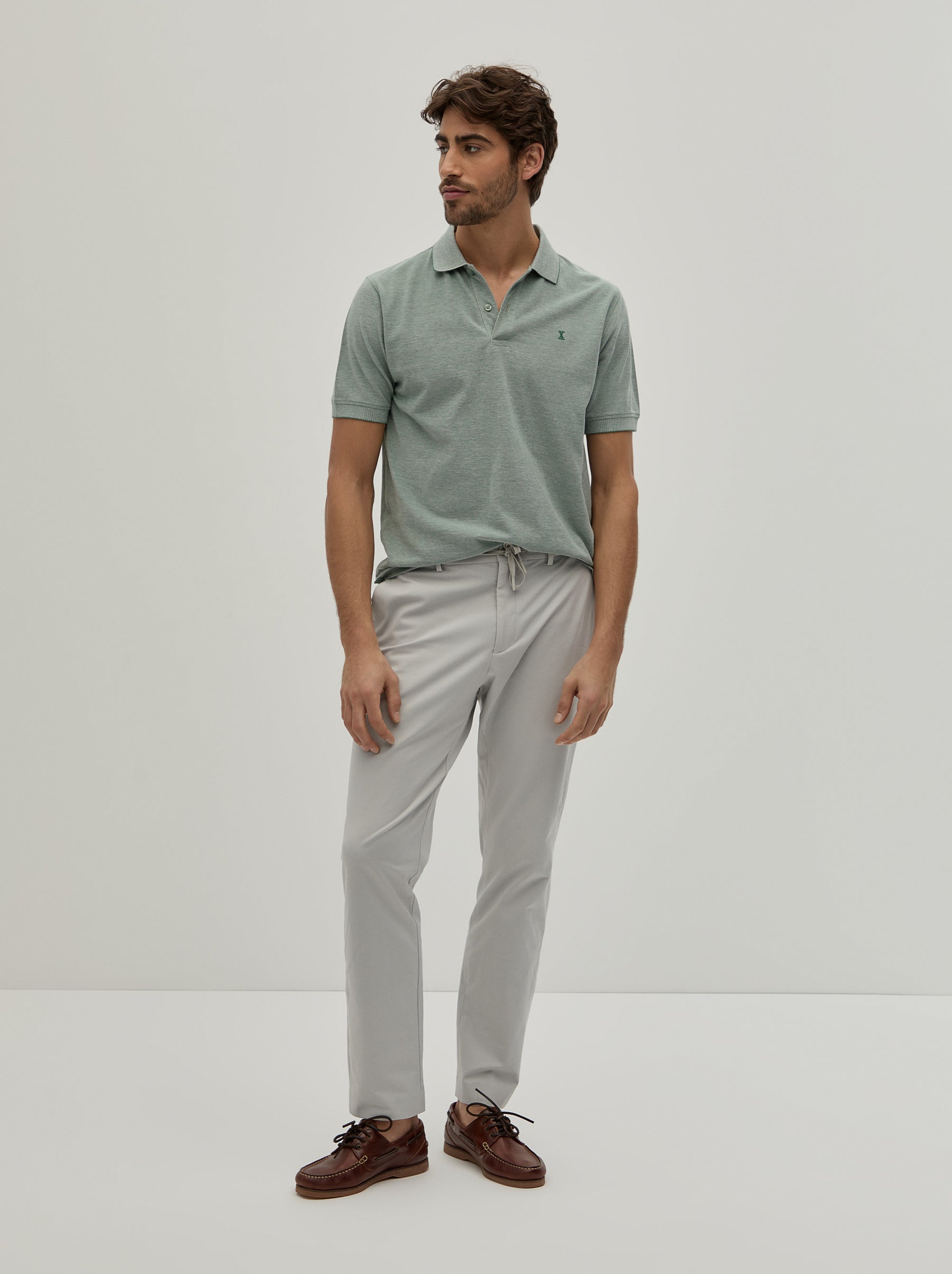 Polo piqué bicolor em algodão