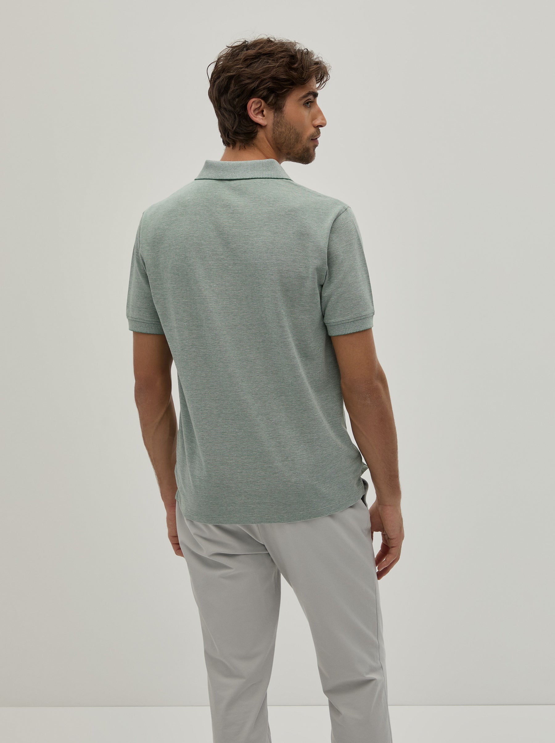 Polo piqué bicolor em algodão