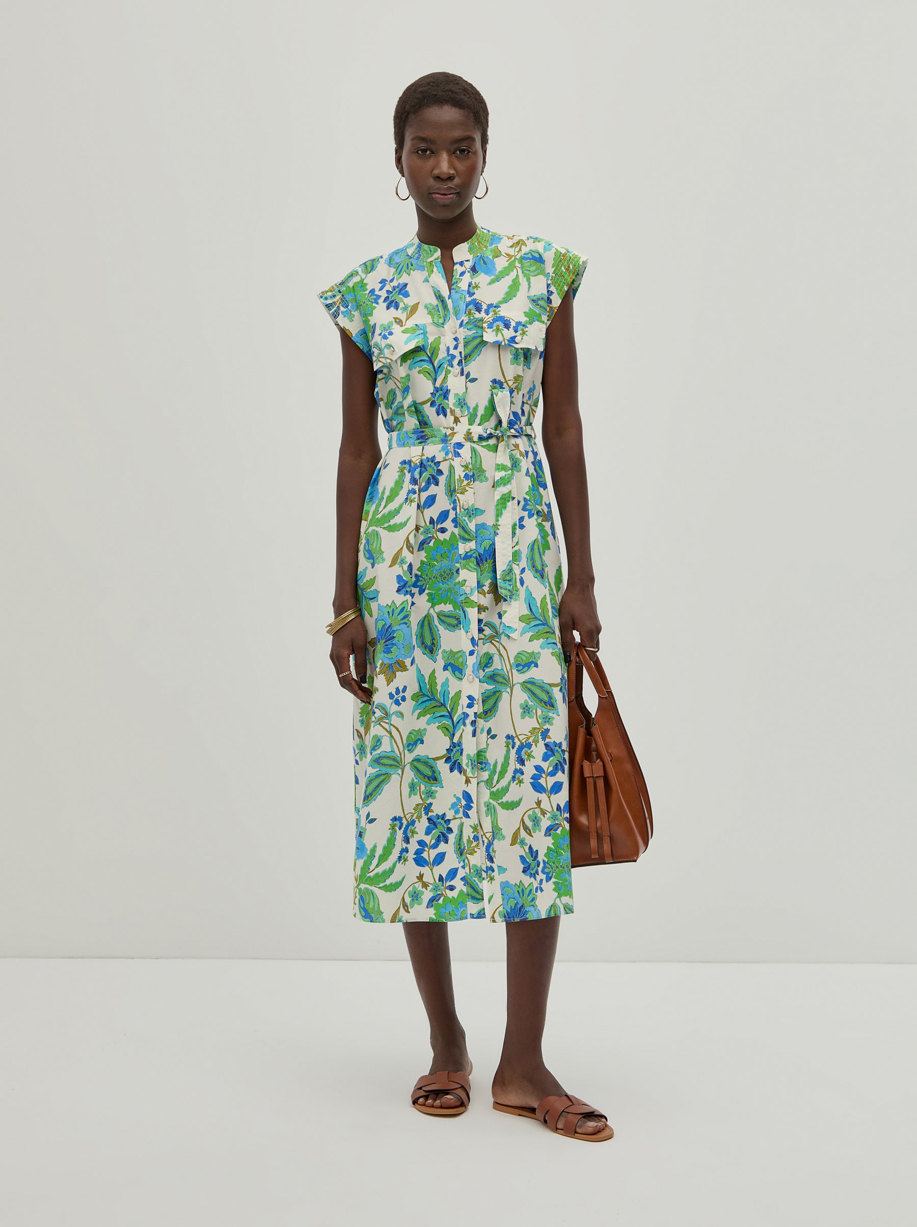 Vestido camiseiro estampado floral