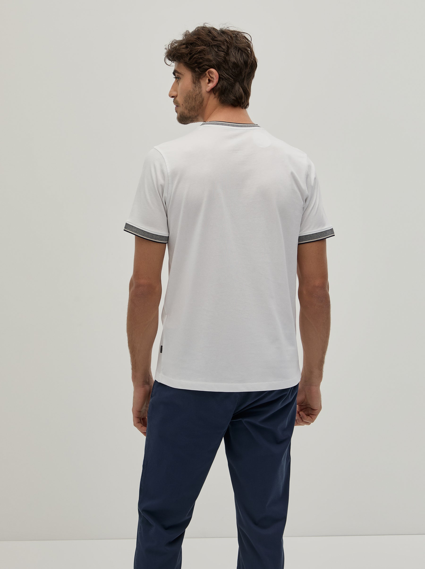 T-shirt de algodão com contraste