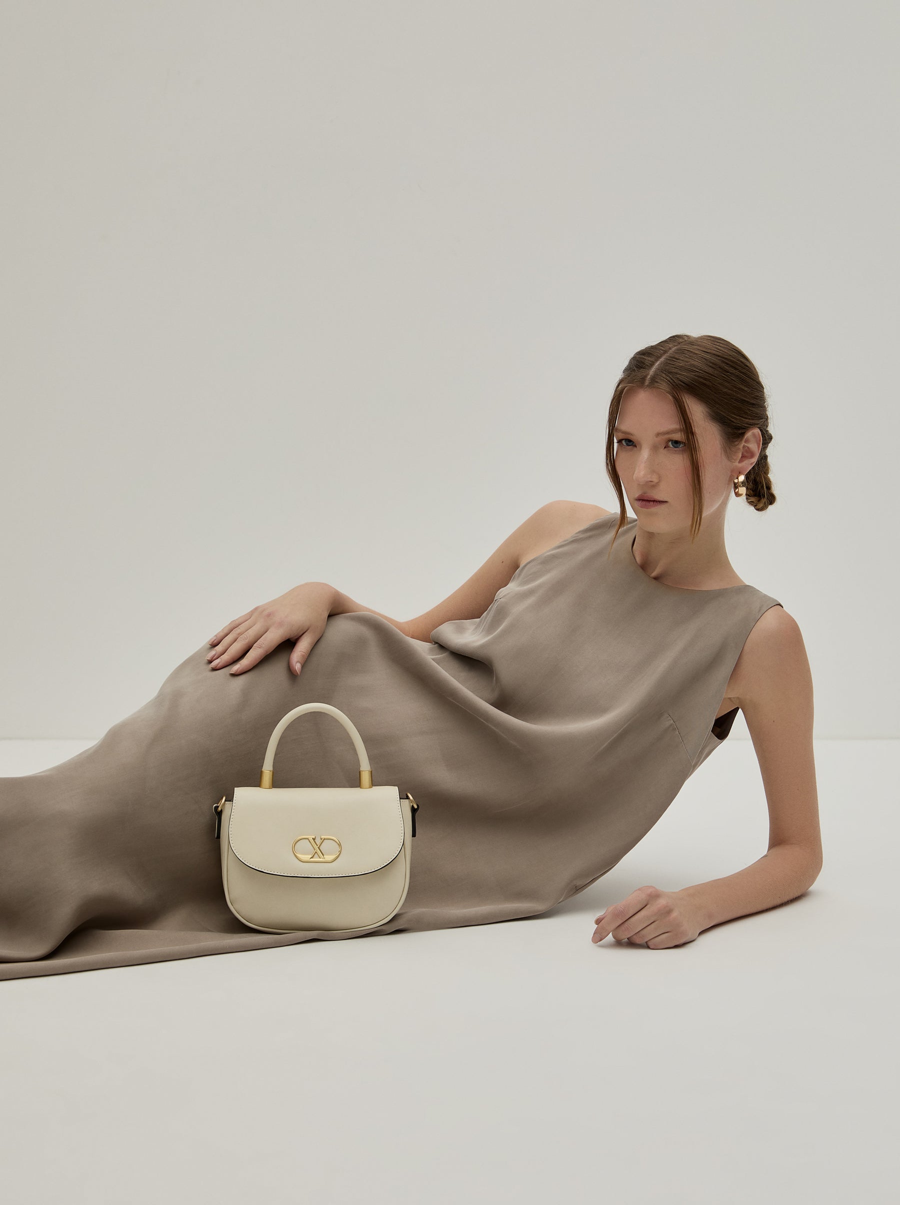 Vestido midi mistura de liocel