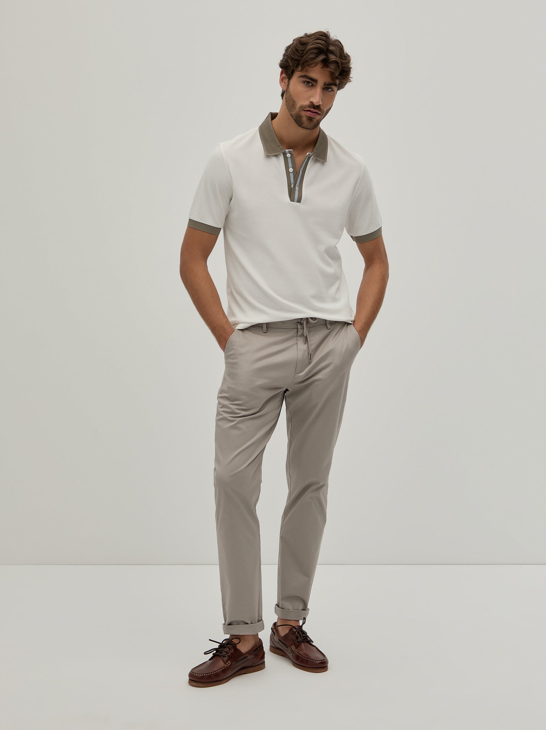 Polo piqué bicolor slim fit