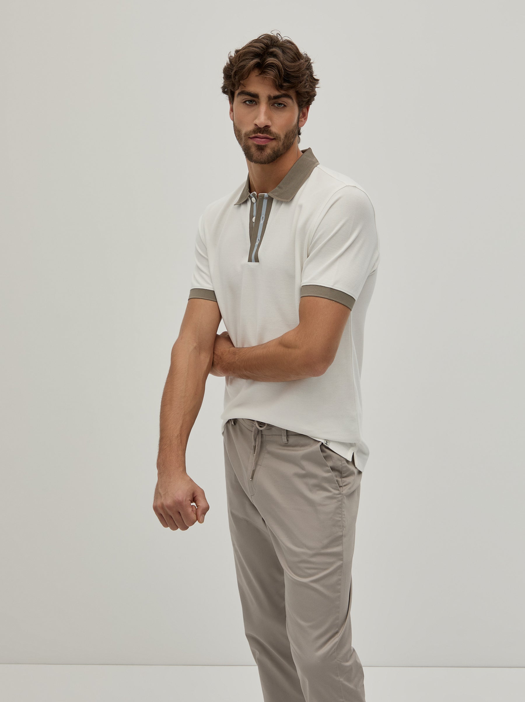 Polo piqué bicolor slim fit
