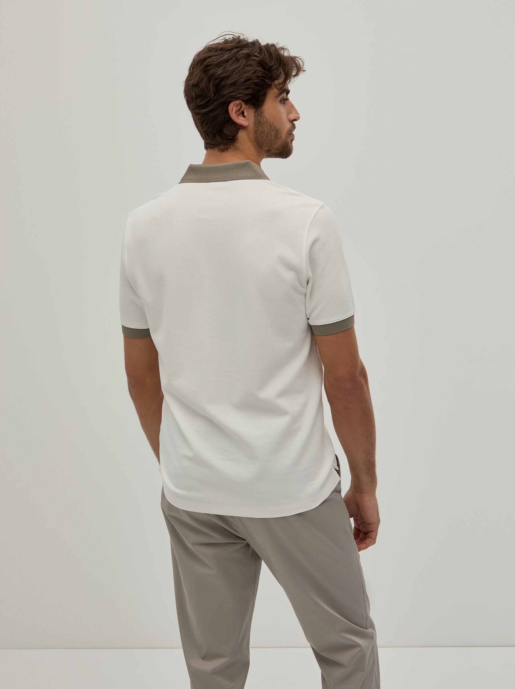 Polo piqué bicolor slim fit