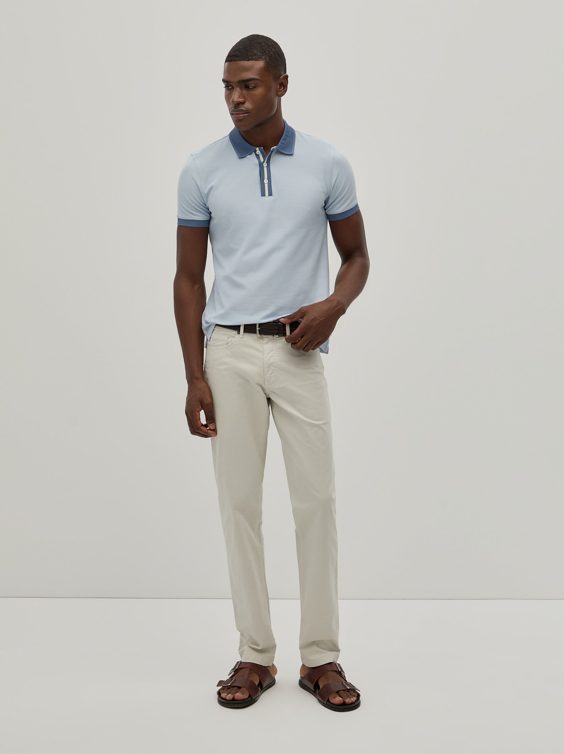 Polo piqué bicolor slim fit