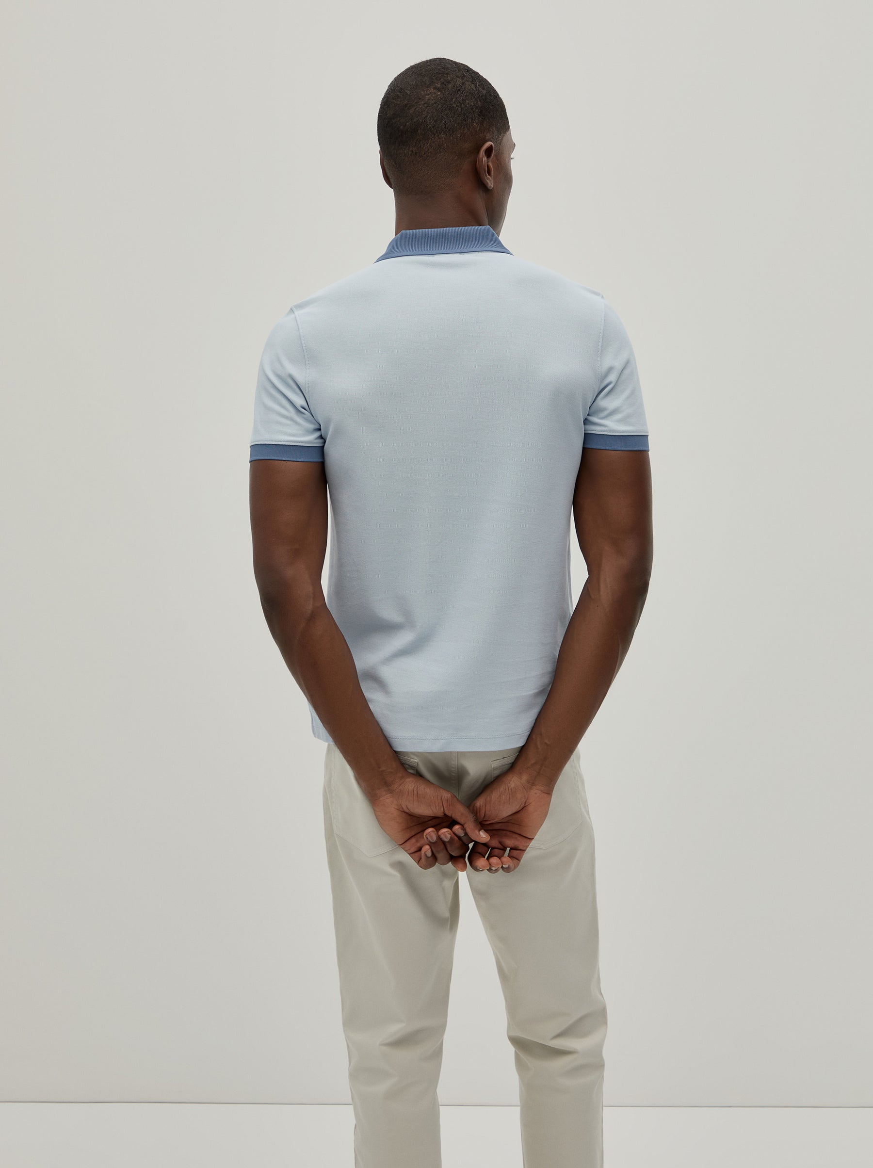 Polo piqué bicolor slim fit