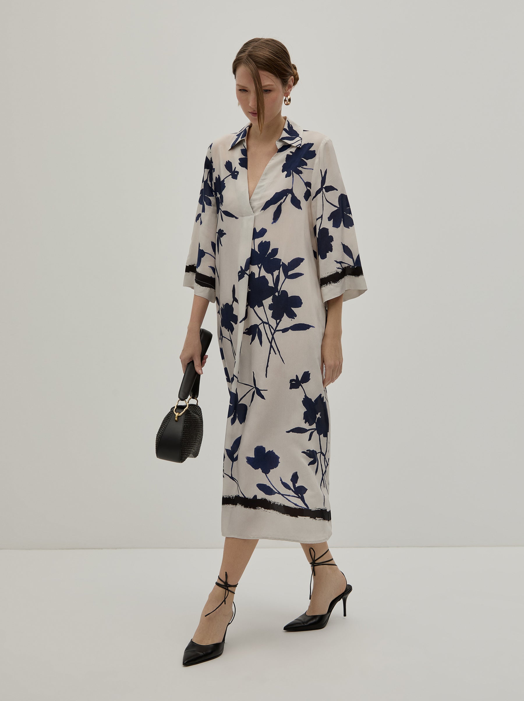 Vestido midi estampado floral