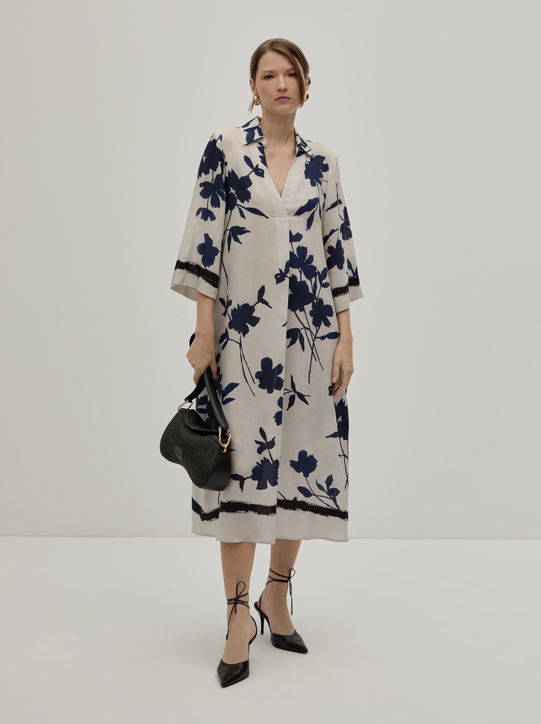 Vestido midi estampado floral