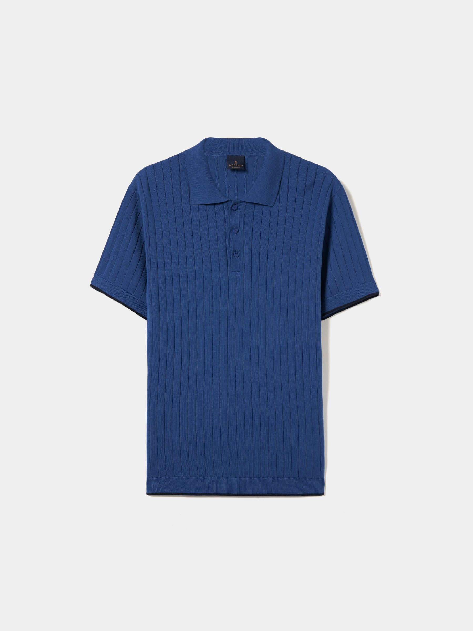 Polo malha canelada em algodão