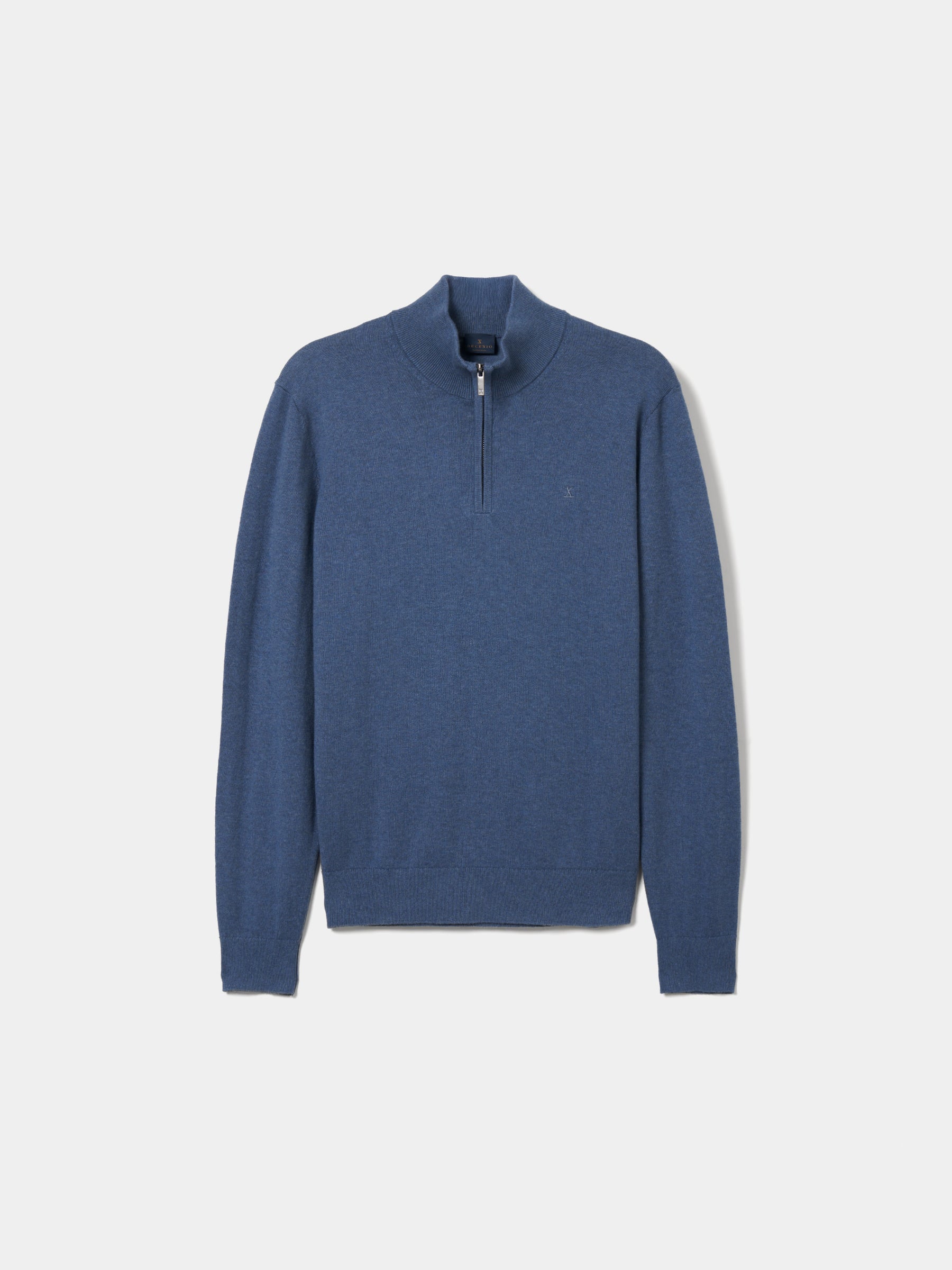 Camisola de algodão e caxemira com fecho