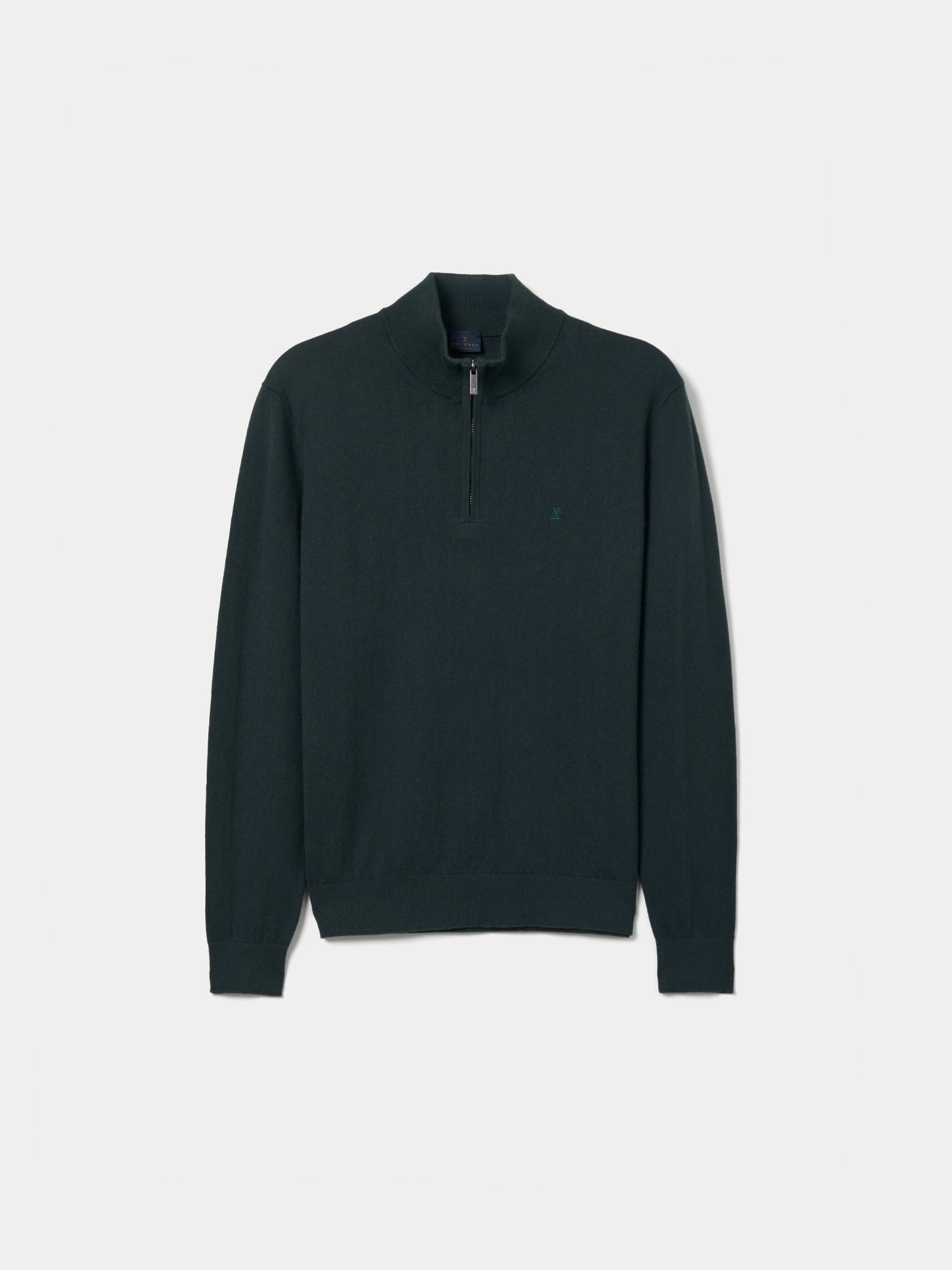 Camisola de algodão e caxemira com fecho