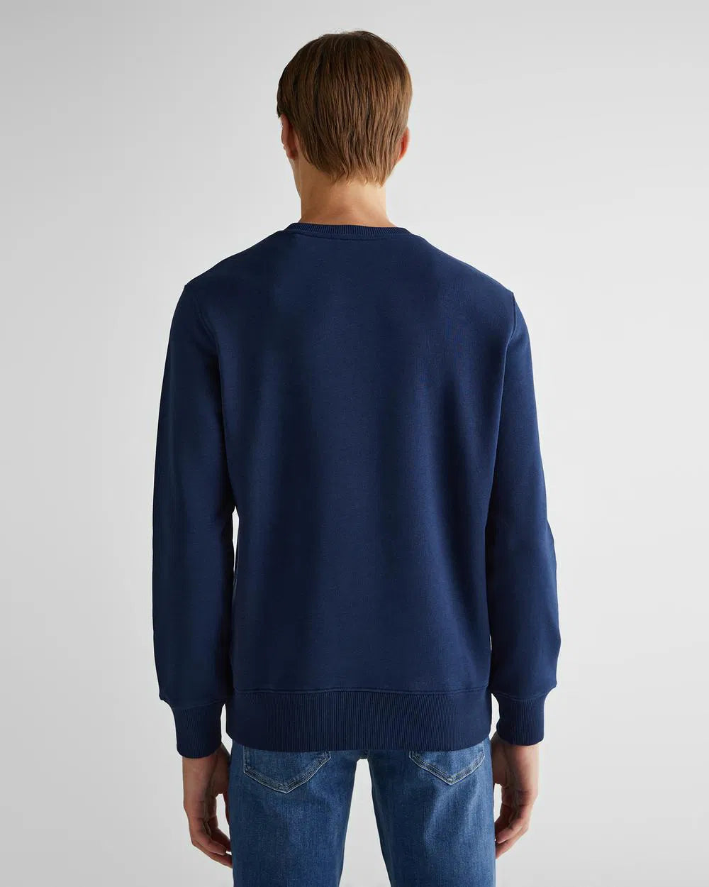 Sweatshirt com decote redondo com emblema G bordado no peito
