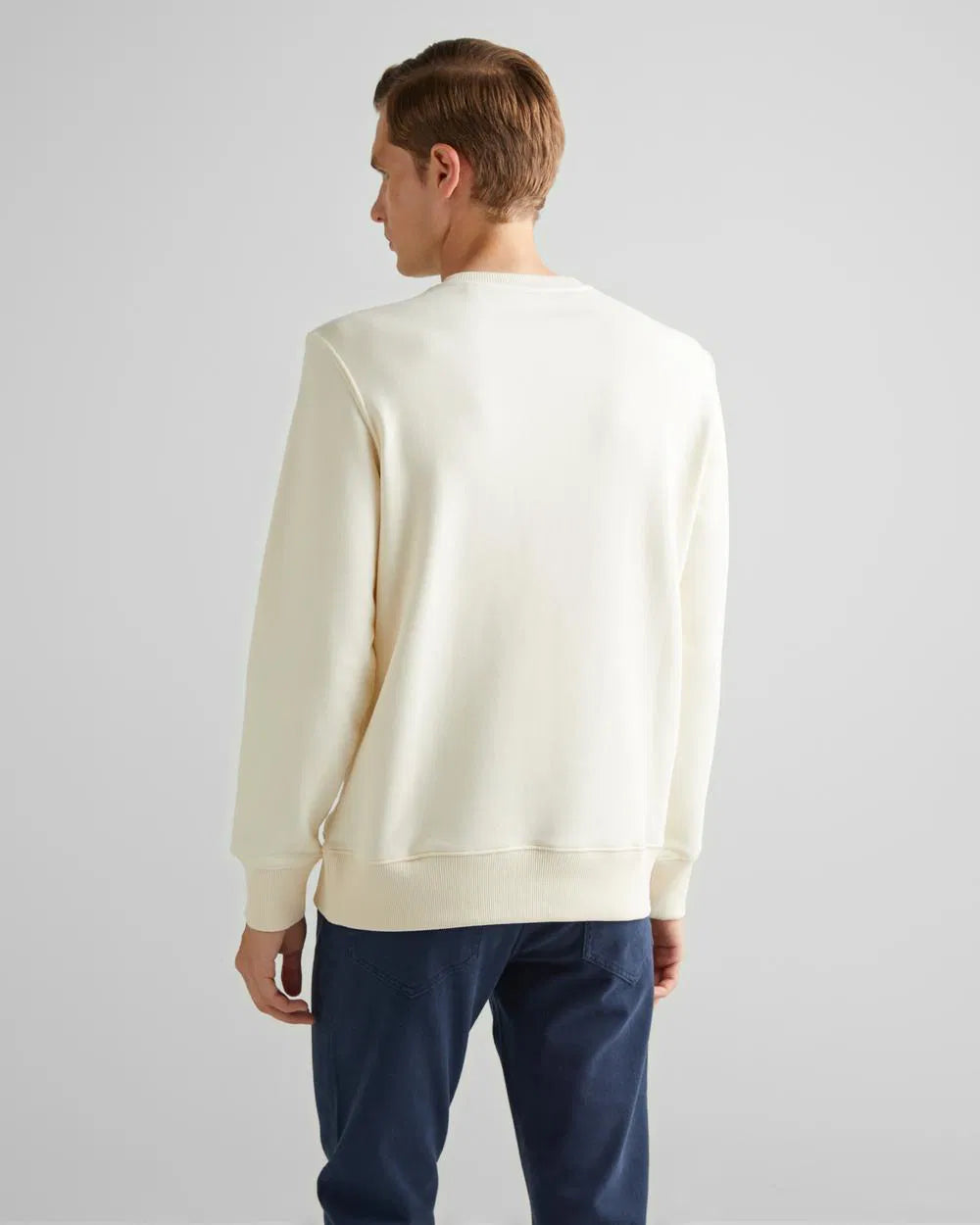Sweatshirt com decote redondo com emblema G bordado no peito