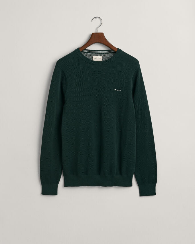 Camisola com decote redondo em algodão piqué