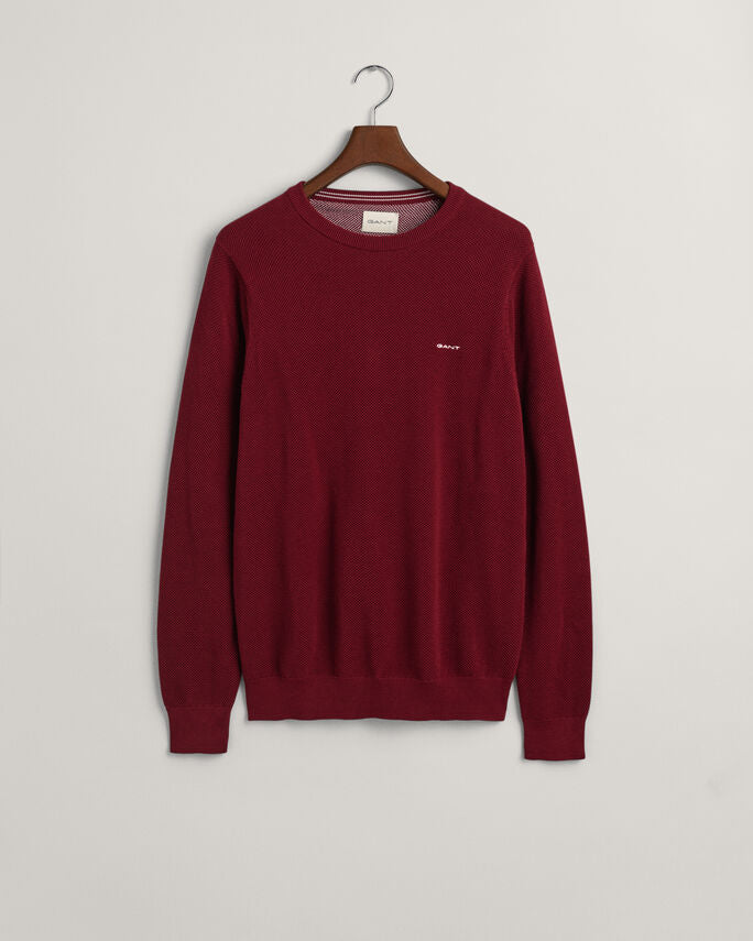Camisola com decote redondo em algodão piqué