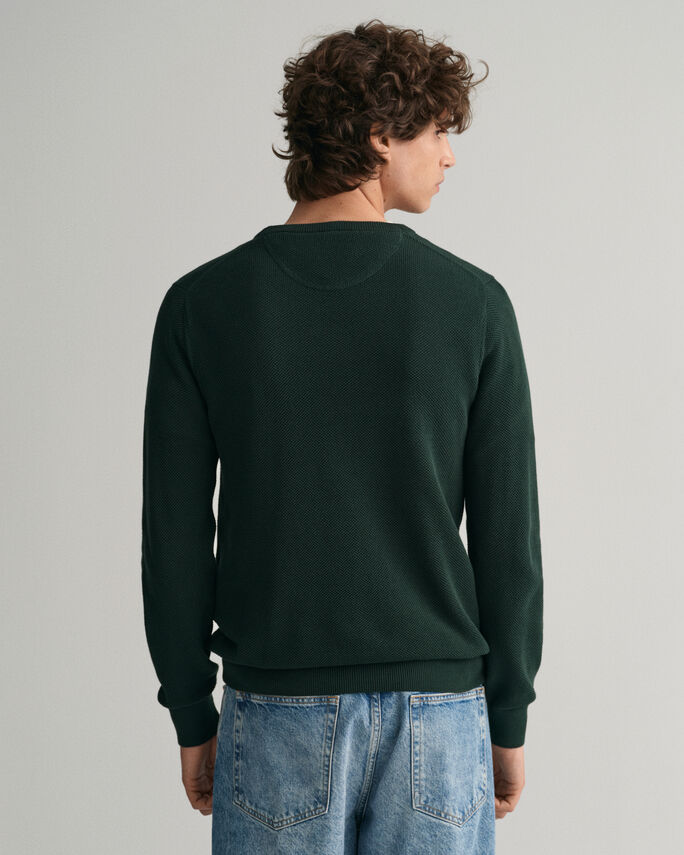 Camisola com decote redondo em algodão piqué
