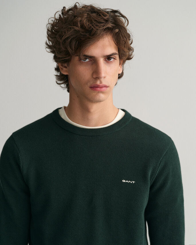 Camisola com decote redondo em algodão piqué