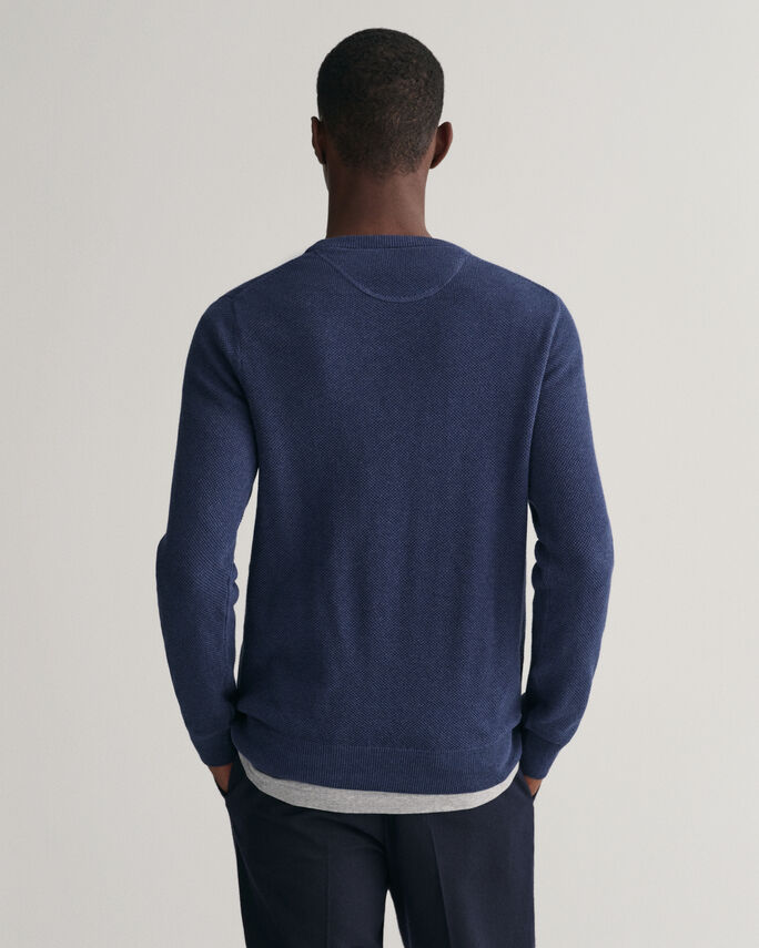 Camisola com decote redondo em algodão piqué