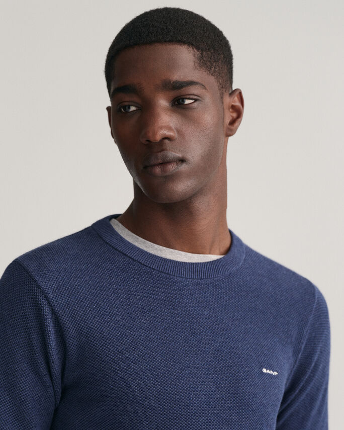 Camisola com decote redondo em algodão piqué