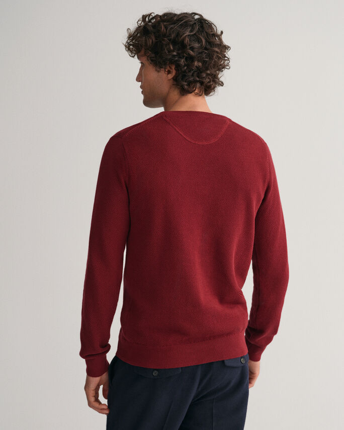 Camisola com decote redondo em algodão piqué