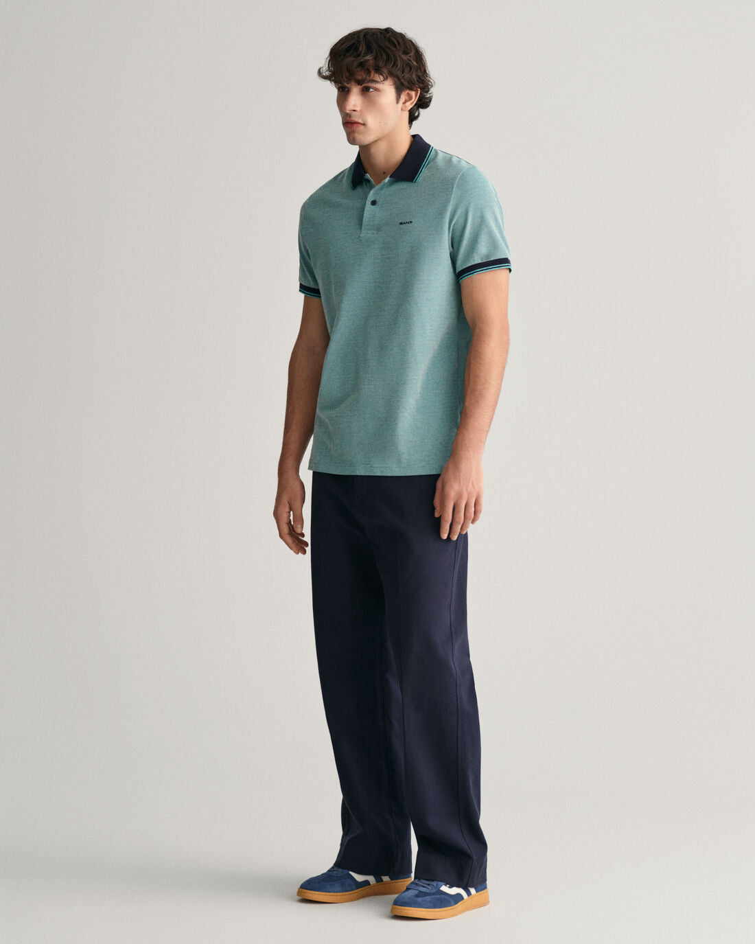 Polo em piqué Oxford em 4 cores