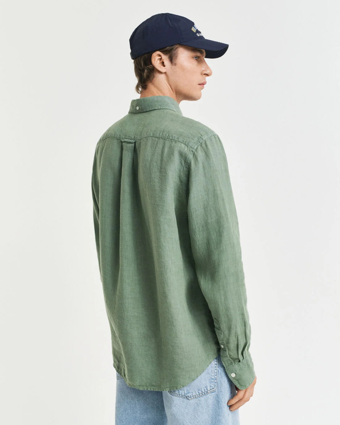 Camisa de linho tingida regular fit