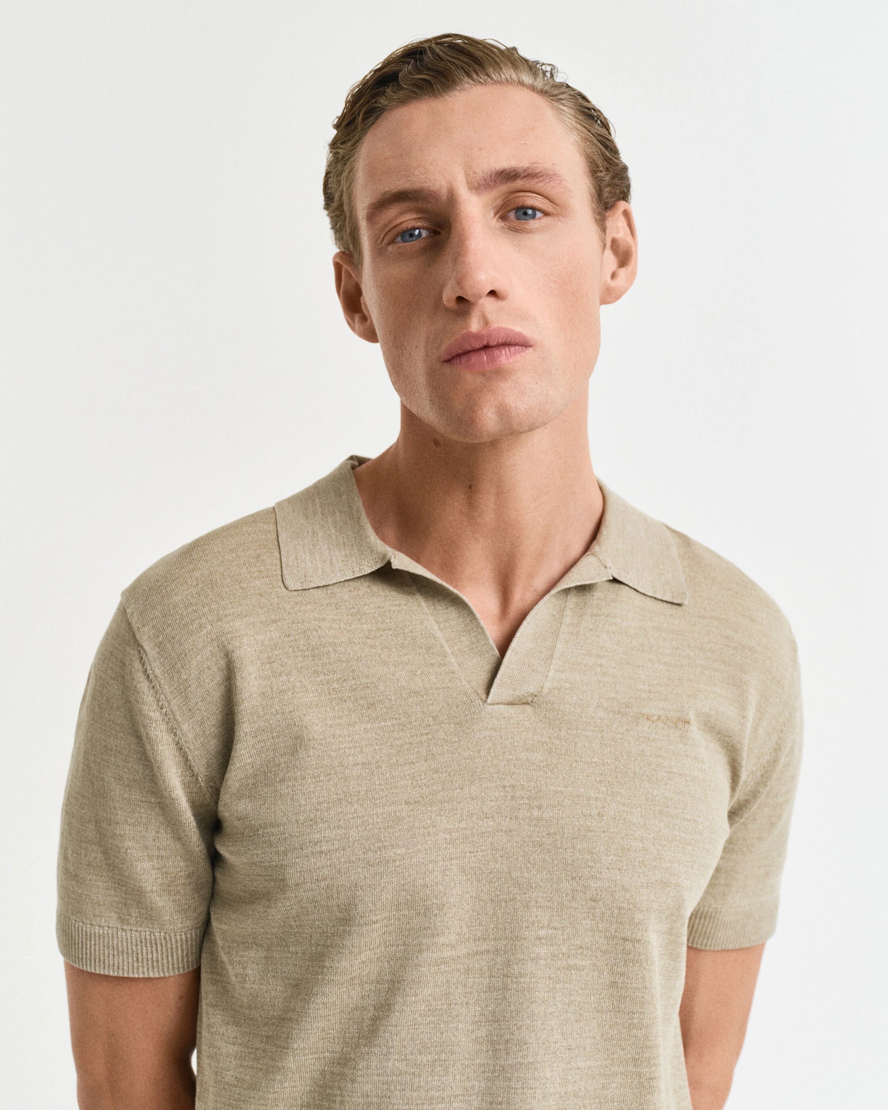 Camisola de malha estilo polo com manga curta Sunfaded