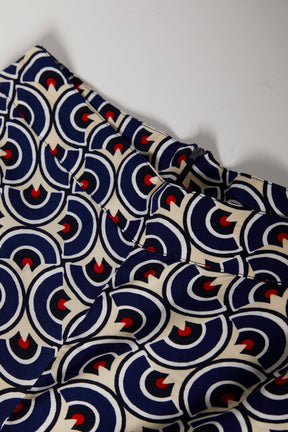 Calças pantalona com padrão geométrico