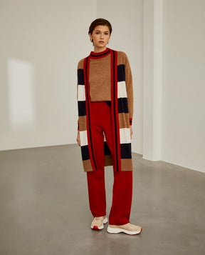 Cardigan comprido às riscas