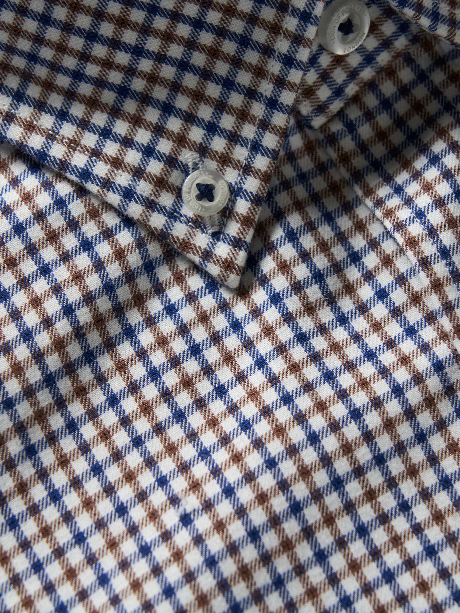Camisa Regular Fit em tecido com padrão de quadrados