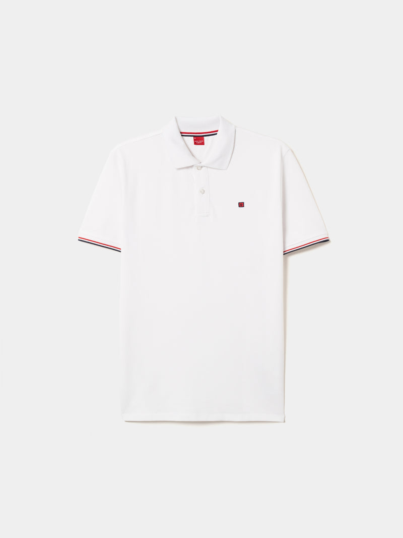 Polo piqué slim fit em algodão
