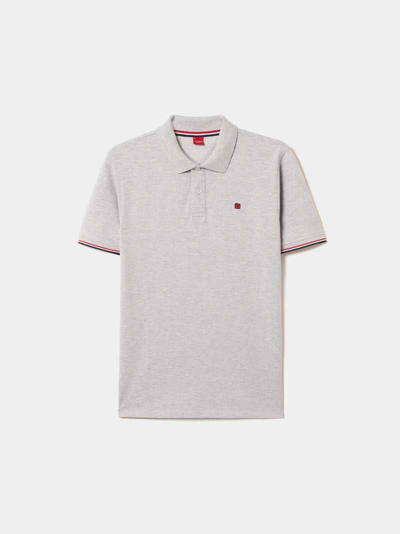 Polo piqué slim fit em algodão