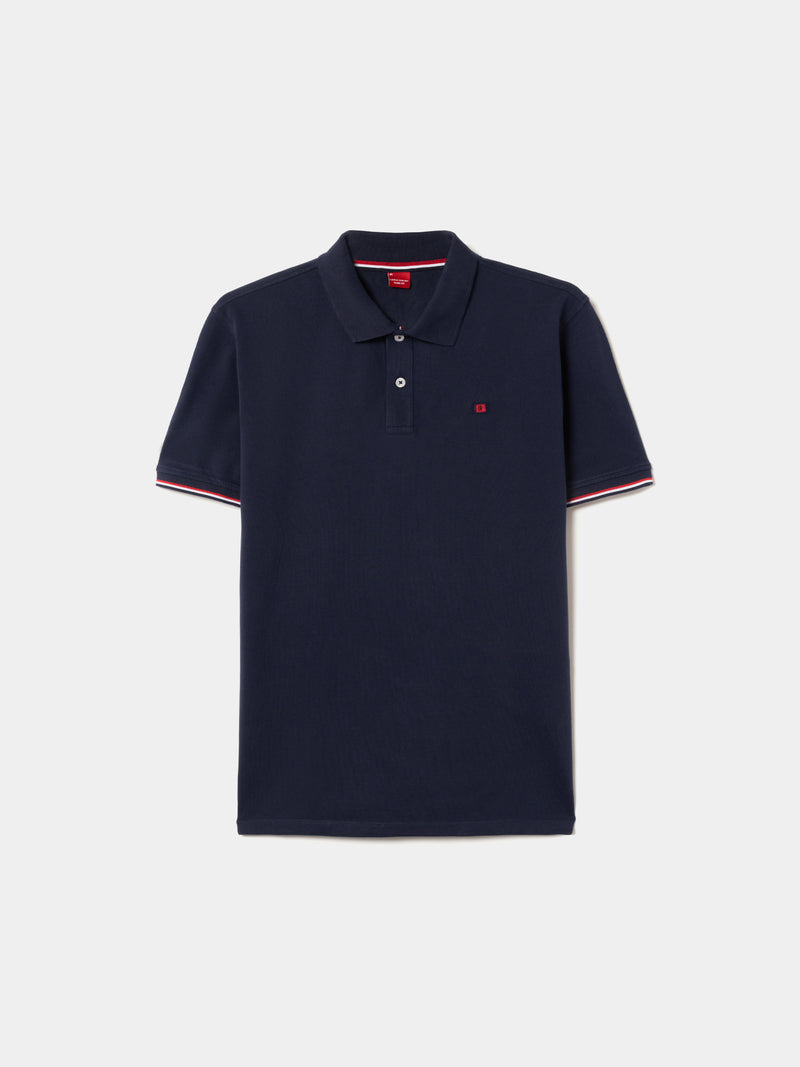 Polo piqué slim fit em algodão