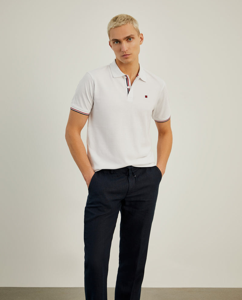 Polo piqué slim fit em algodão