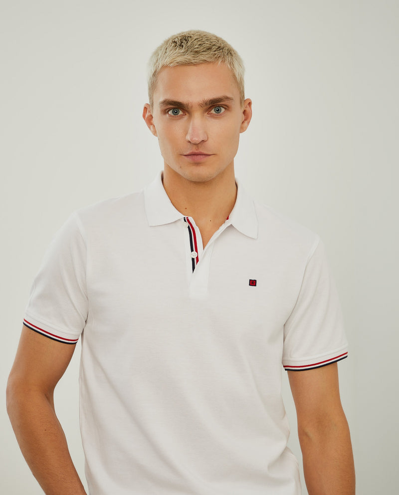 Polo piqué slim fit em algodão