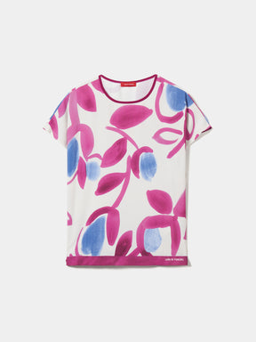 Blusa manga curta estampado floral