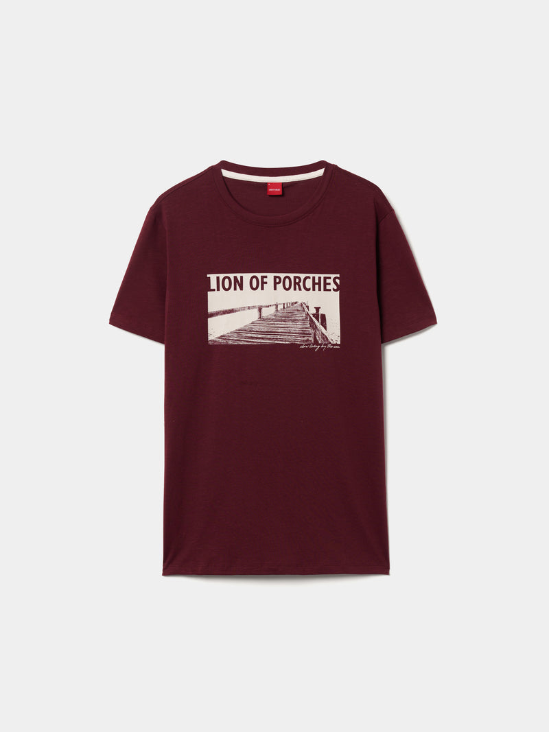 T-shirt de algodão com estampado