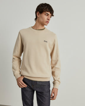 Sweater decote redondo em malha piqué