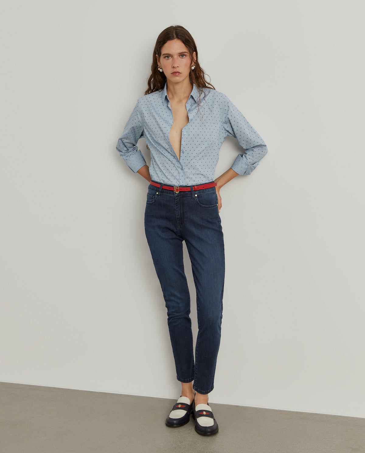 Calças denim skinny