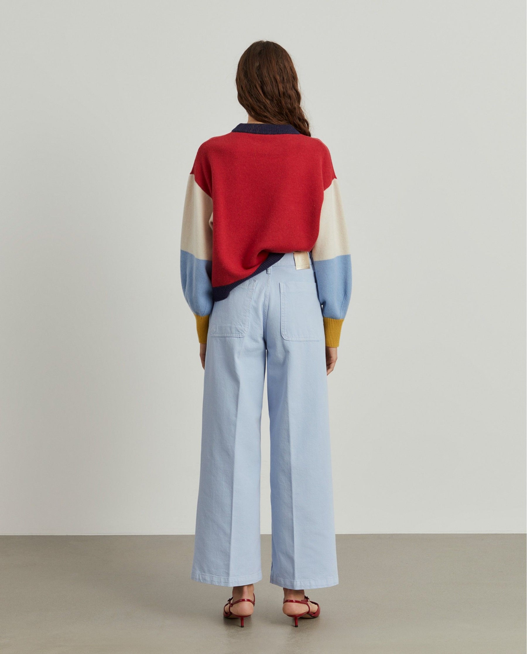 Calças denim wide leg