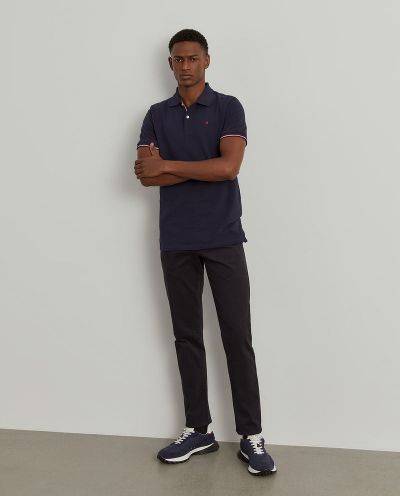 Polo piqué slim fit em algodão