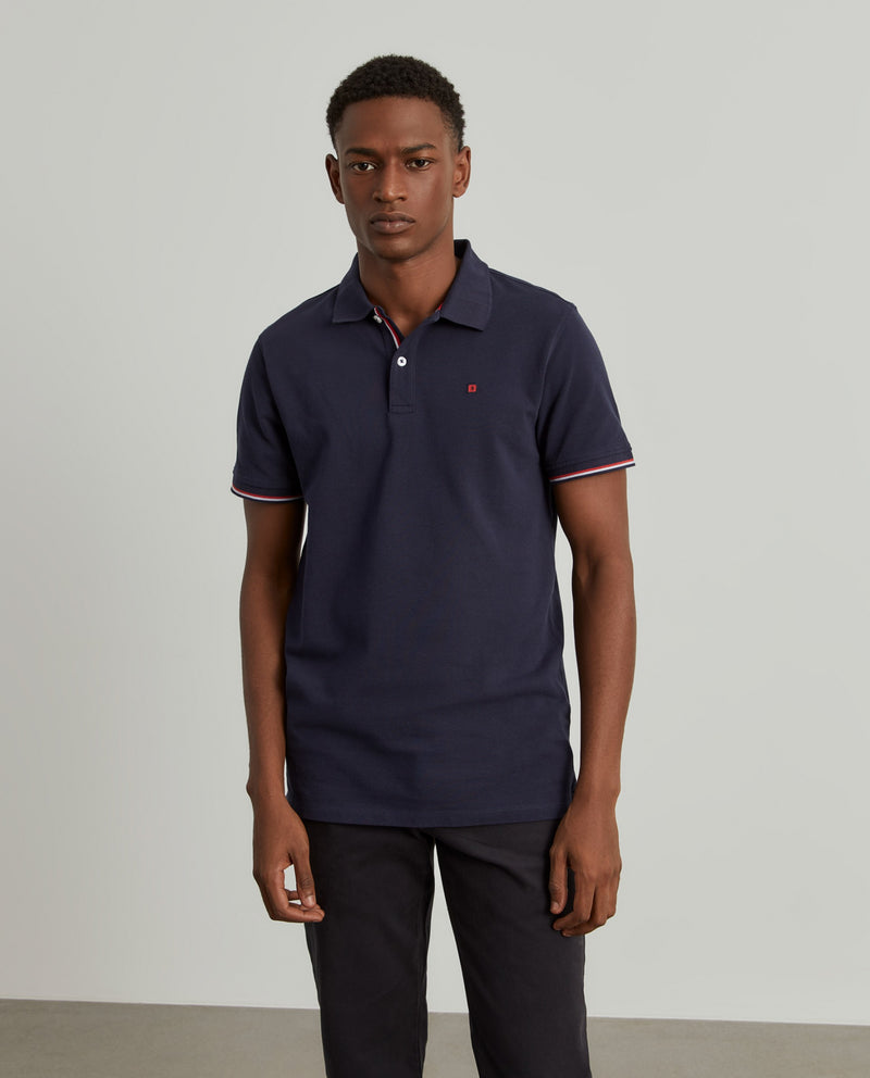 Polo piqué slim fit em algodão