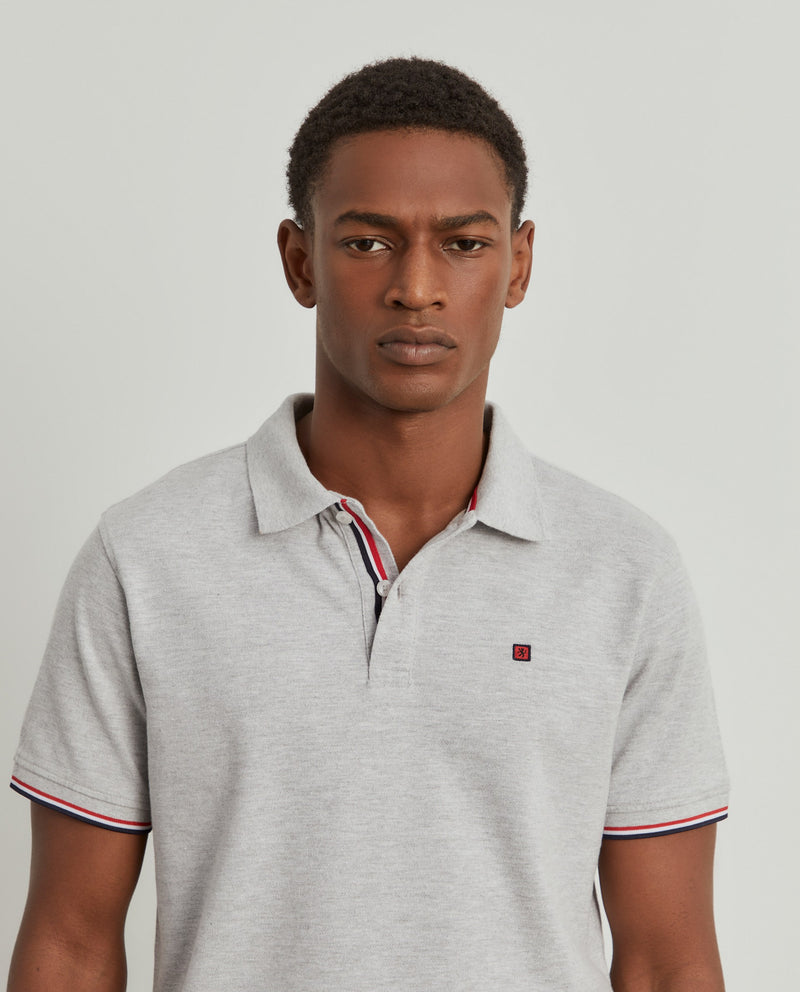 Polo piqué slim fit em algodão