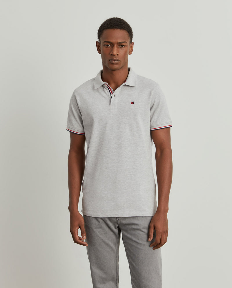Polo piqué slim fit em algodão