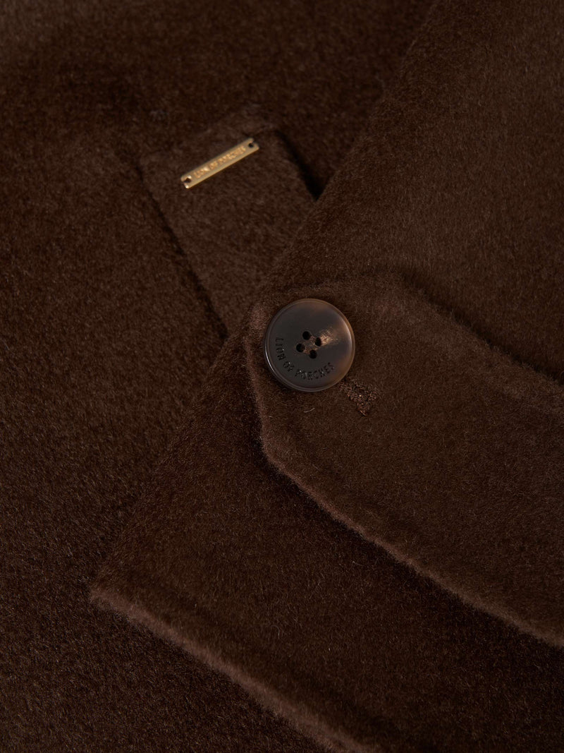 Casaco curto mistura de lã