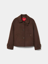 Casaco curto mistura de lã