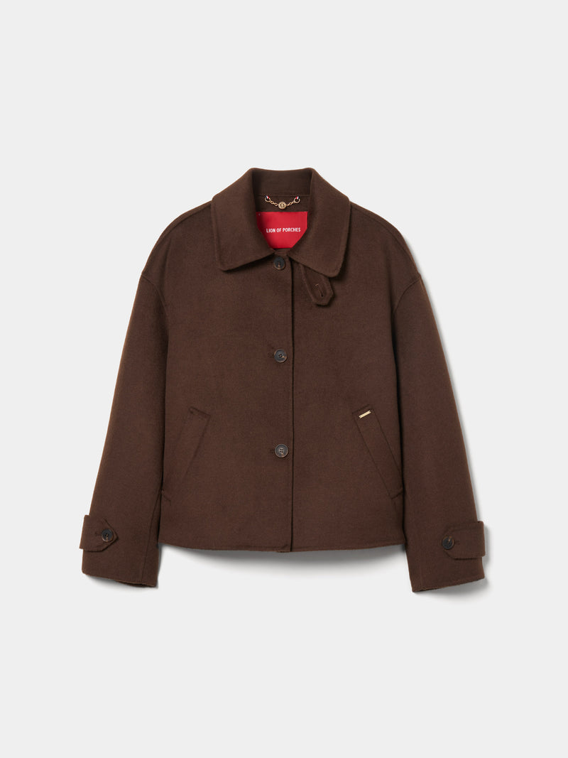 Casaco curto mistura de lã